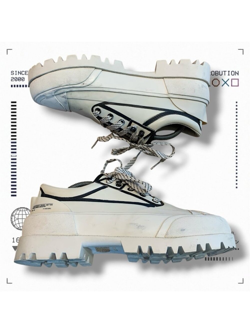 Diesel D-Hiko SH X Rubber Sneaker Shoes White Size 9 US